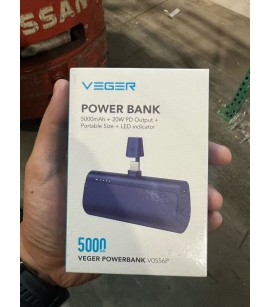 VEGER 5000mAh Mini USB-C Portable Power Bank. 1000 Units. EXW Los Angeles